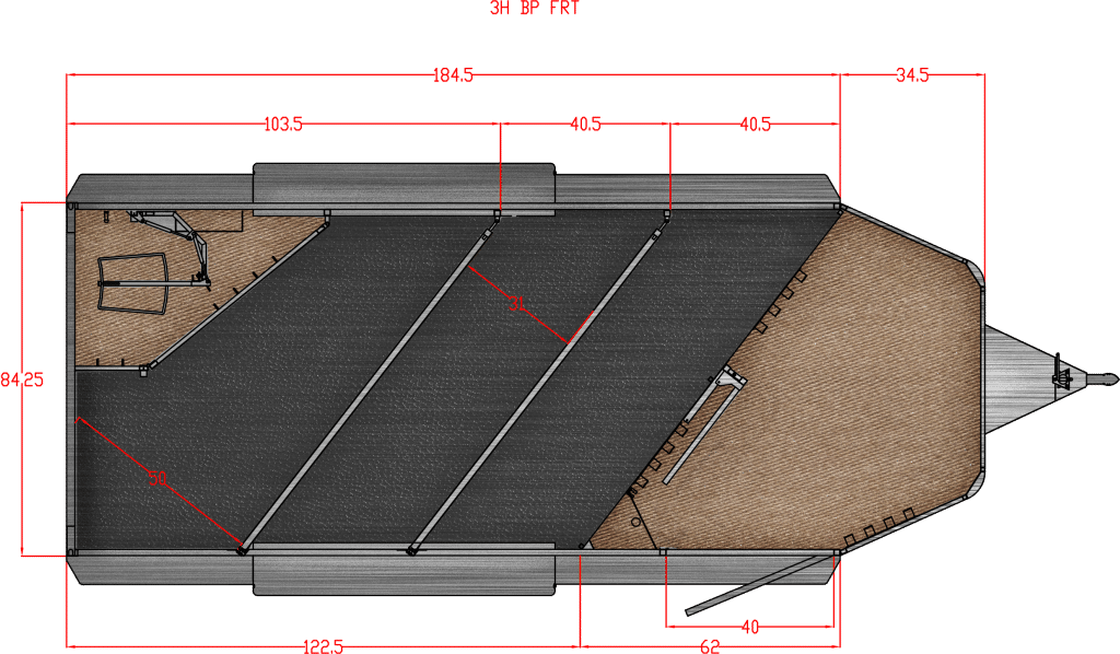 3 Horse w/ Fold up Rear Tack